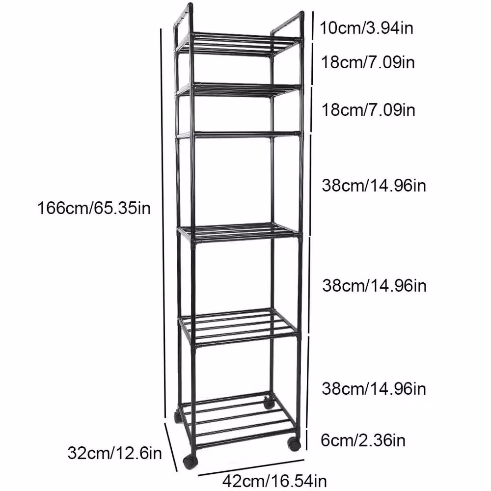 VOGREX 6 Tier Heavy Duty Metal Storage Rack in Black – 2