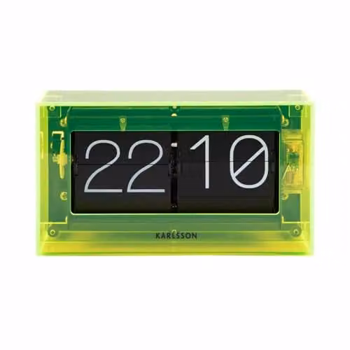 Karlsson DL Digital Flip Table Clock in Neon Yellow – 1