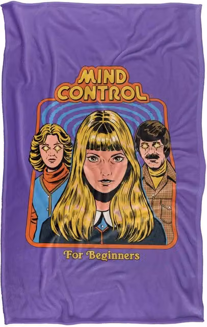 Steven Rhodes Mind Control For Beginners Super Soft Fleece Throw Blanket, Multicolour, W/D/H: 91 x 147 cm