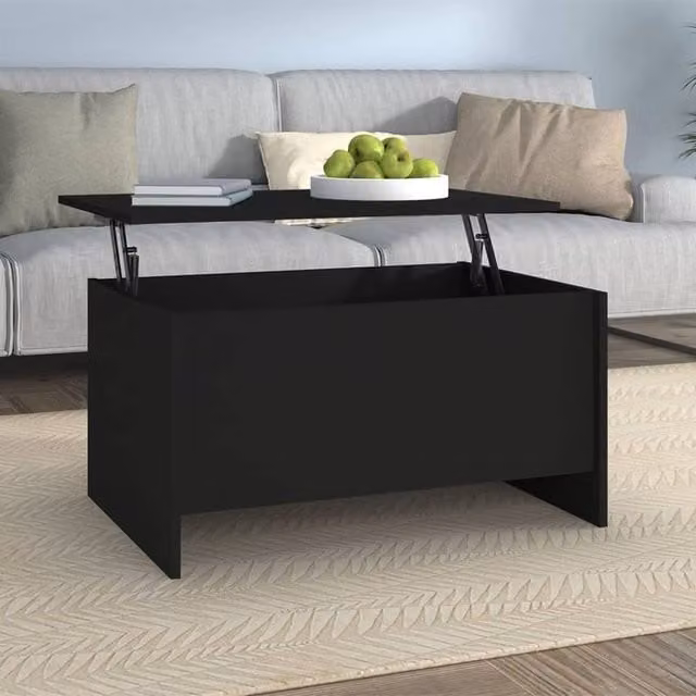 Berkfield Home Black Modern Coffee Table with Lift Mechanism, W/D/H: 80 x 55.5 x 41.5 cm – 1