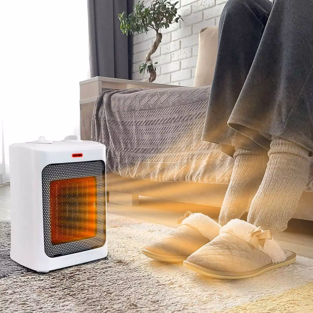 Tanness Ceramic Fan Heater with Tilt and Overheat Protection, Black and White – 6