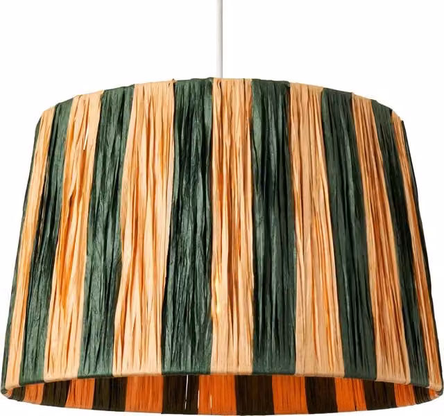 Litecraft Dolly Easy Fit Cylinder Lampshade in Green Paper Raffia