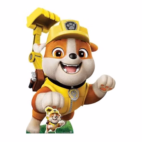 Star Cutouts Paw Patrol Rubble Lifesize Cardboard Cutout, Multicolour, Height: 131 cm – 1
