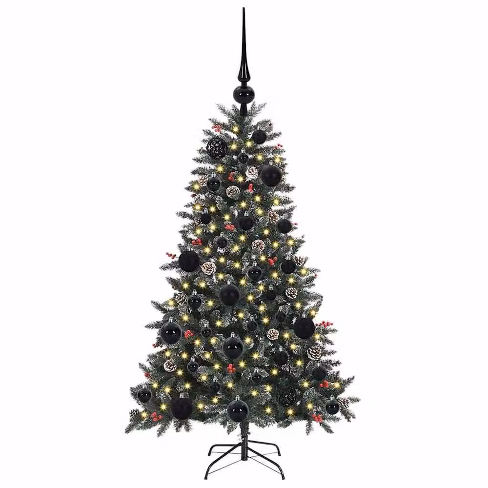 Berkfield Home Green Artificial Christmas Tree with 150 LEDs, W/D/H: 68 x 68 x 120 cm – 3