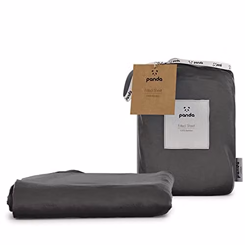 Panda London Organic Bamboo Viscose Fitted Sheet, Grey, W/D/H: 90 x 200 x 30 cm – 5