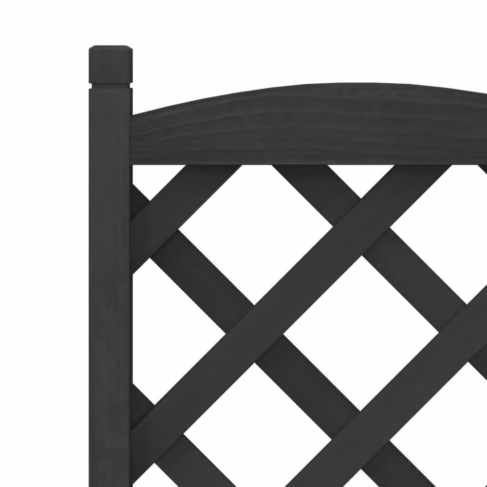 Berkfield Home Black Solid Wood Fir Planter with Trellis W/D/H: 90.0 x 30.0 x 40.0 cm – 3