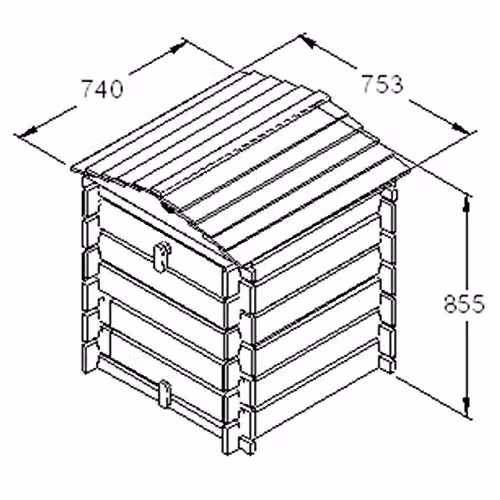Forest Garden Pressure Treated Wooden Beehive Compost Bin, Brown, W: 81.25 cm, D: 76.2 cm, H: 85.5 cm – 2