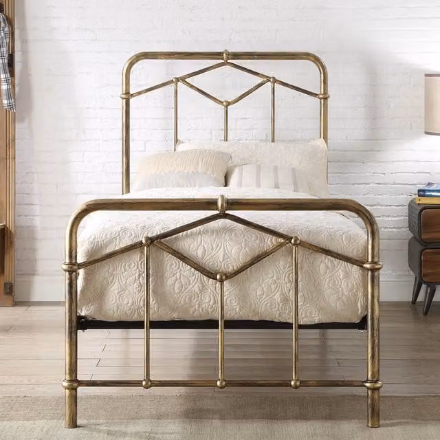 Flintshire Furniture Axton Art Deco Geometric Metal Single Handle in Antique Bronze and Gold