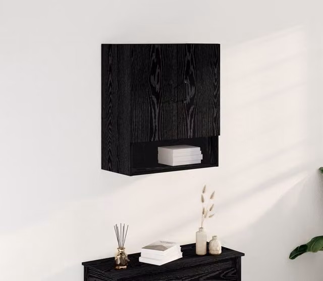 Berkfield Home Modern Wall Mounted Cabinet in Black Oak, W/D/H: 60 x 30 x 70 cm – 1