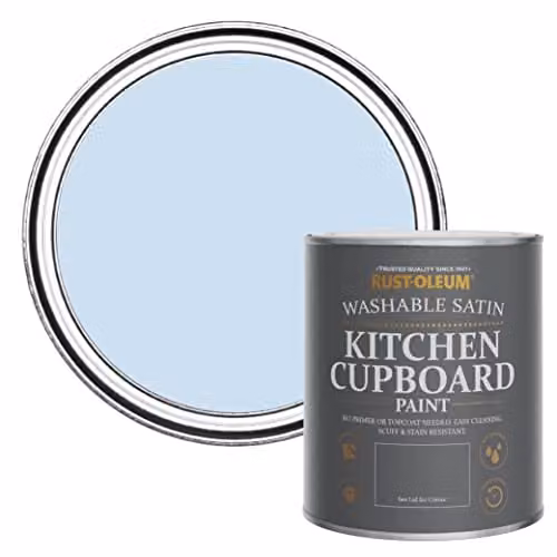 Rust-Oleum Blue Scrubbable Kitchen Cupboard Paint in Satin Finish, 750ml