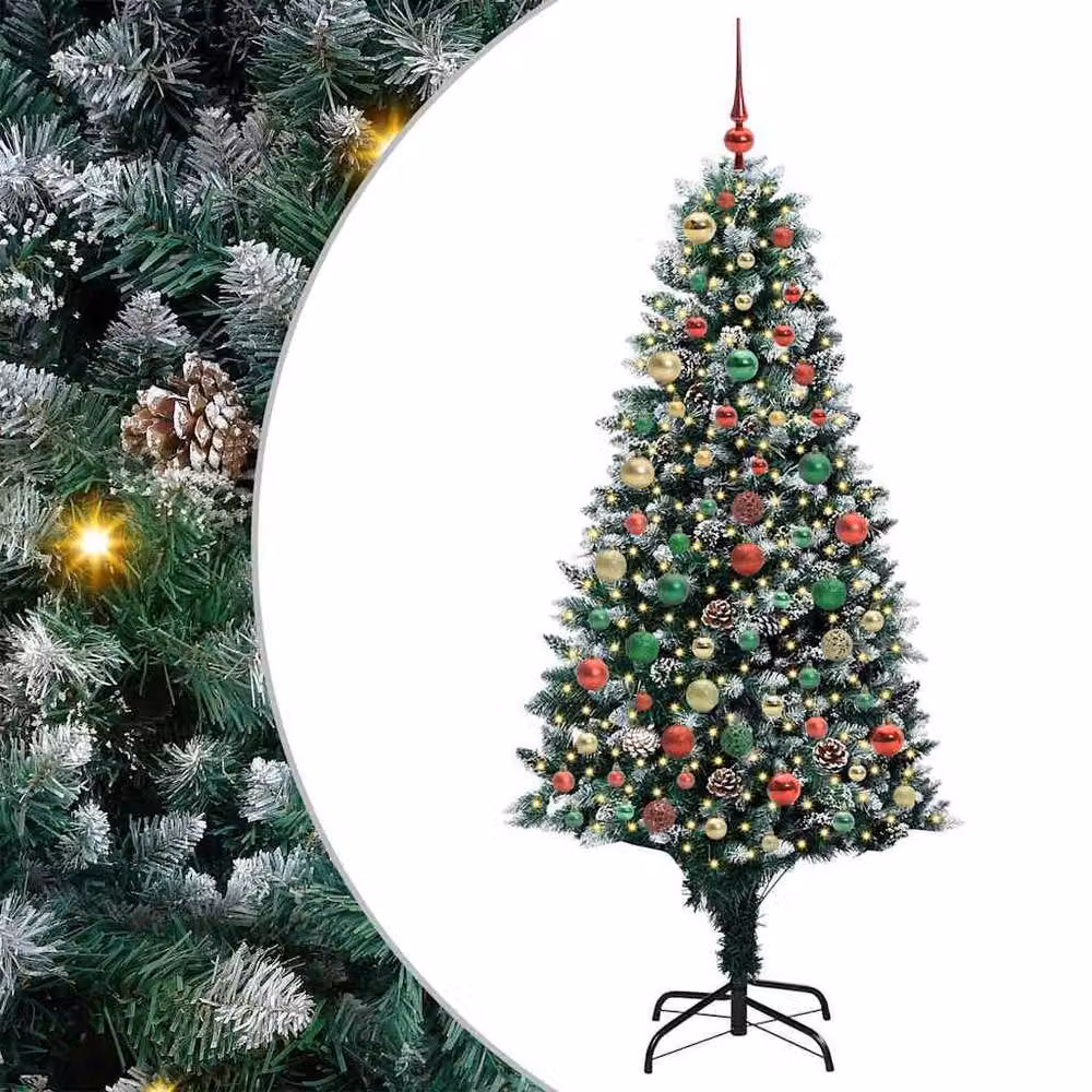Berkfield Home Artificial Green Christmas Tree with 300 LEDs and Stand, Height: 180 cm – 2