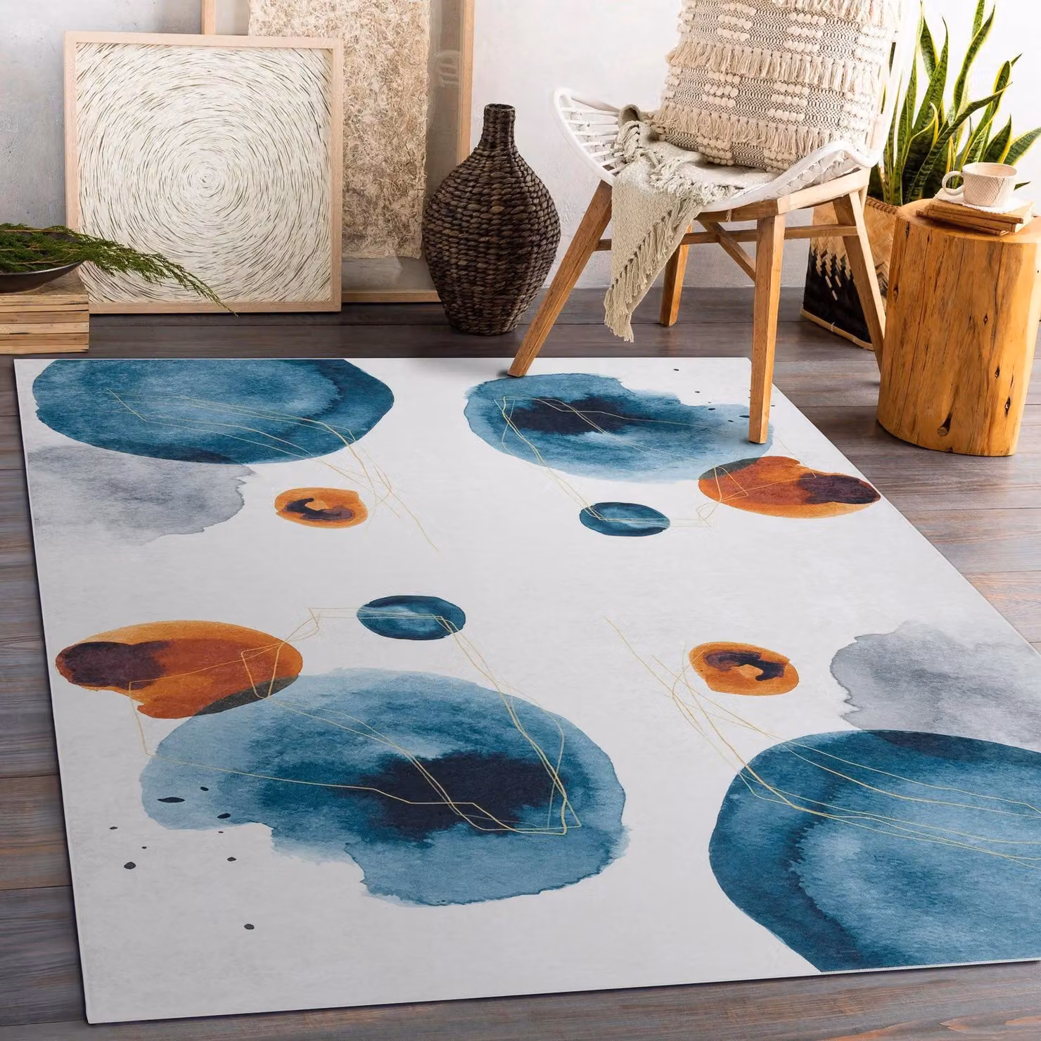 RugsX Andre Abstract Modern Rug in White and Multicolour, W: 160 cm, L: 220 cm – 3