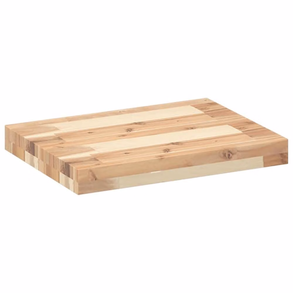 Berkfield Home Floating Shelf in Brown Untreated Solid Acacia Wood, W: 60 cm, D: 30 cm, H: 4 cm