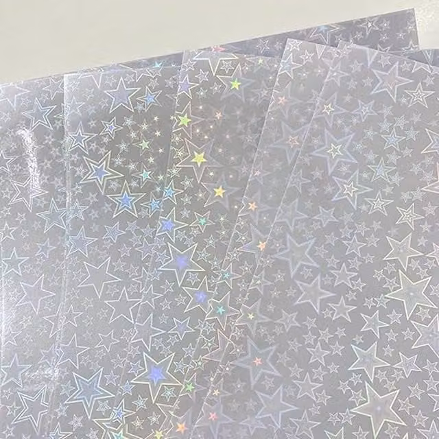 Syntego Pack of 10 Holographic Star Vinyl Overlays in Multicolour