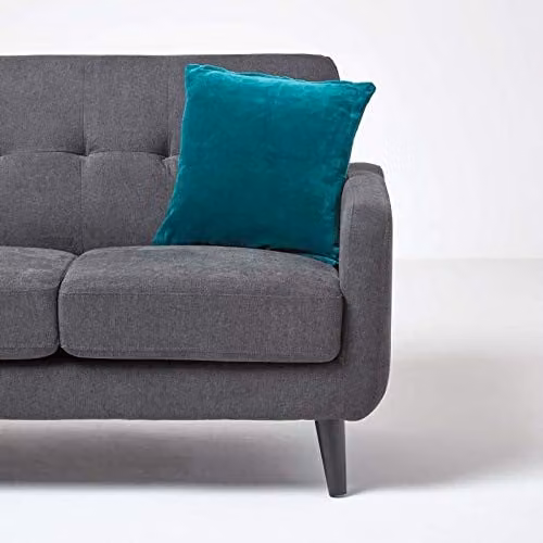 Homescapes Set of 2 Emerald Green Cotton Velvet Square Cushion Covers, W/D/H: 40 x 40 x 40 cm – 3