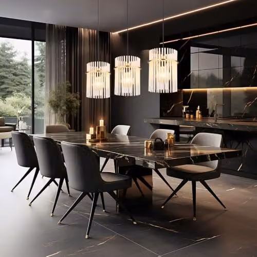 Netlighting Gorley Bar Pendant Light in Gold and Transparent Glass, W/D/H: 80 x 20 x 140 cm – 3