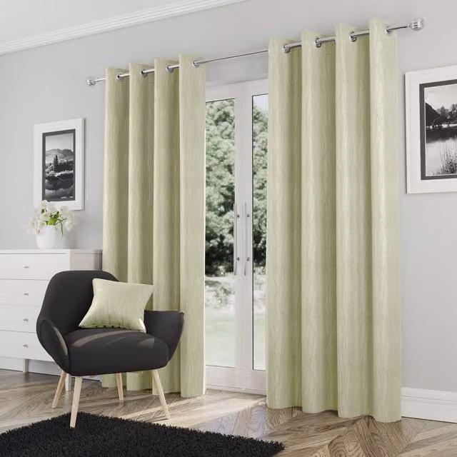 Enhanced Living Green Thermal Room Darkening Eyelet Curtains, Pair, W: 229 cm, H: 168 cm