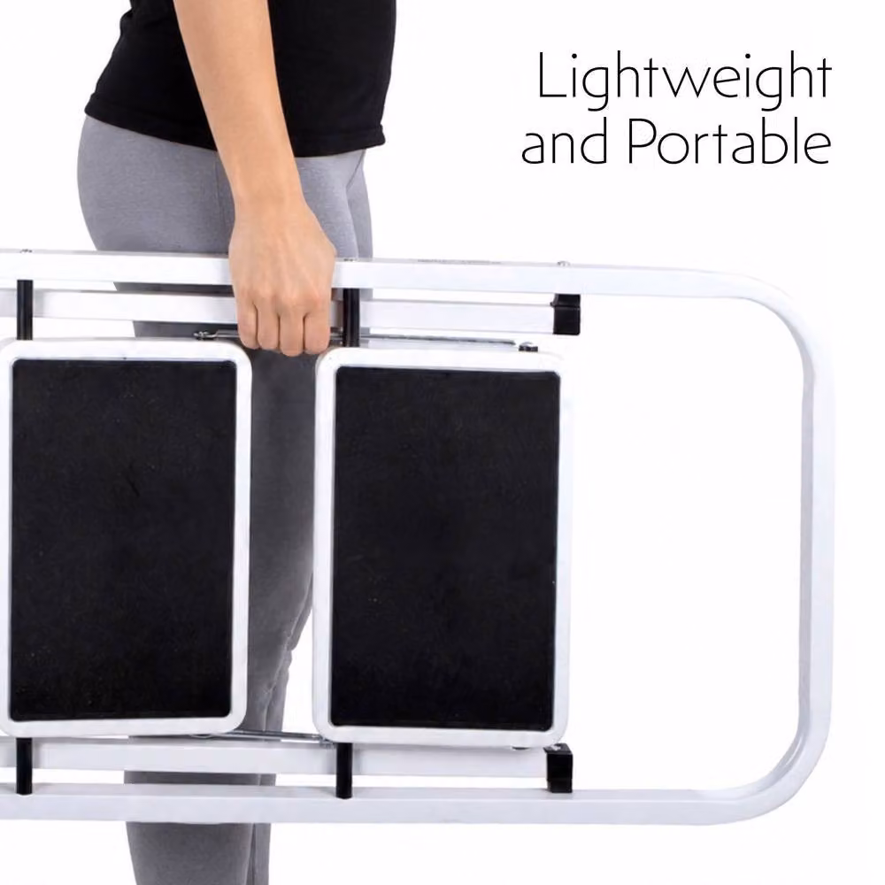 Futura 4 Step Heavy-Duty Steel Folding Step Ladder in White – 4