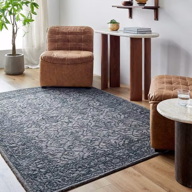 Livabliss Sicily Hand Tufted Wool Traditional Vintage Rug in Blue and Green, W: 185 cm, L: 275 cm