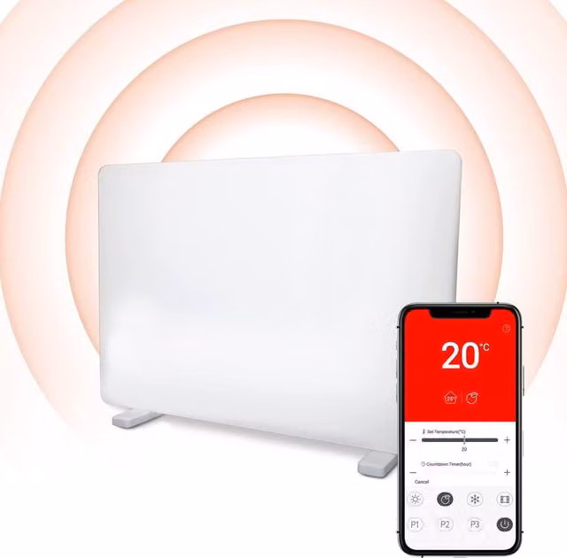 Igenix Smart Glass Panel Heater 2000 W with App Control in White – 1