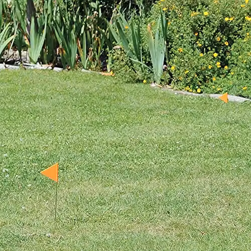 Shop4allsorts 10 Hi-Visibility Orange Mole Trap Flag Markers, UV Resistant, Height: 30 cm – 4