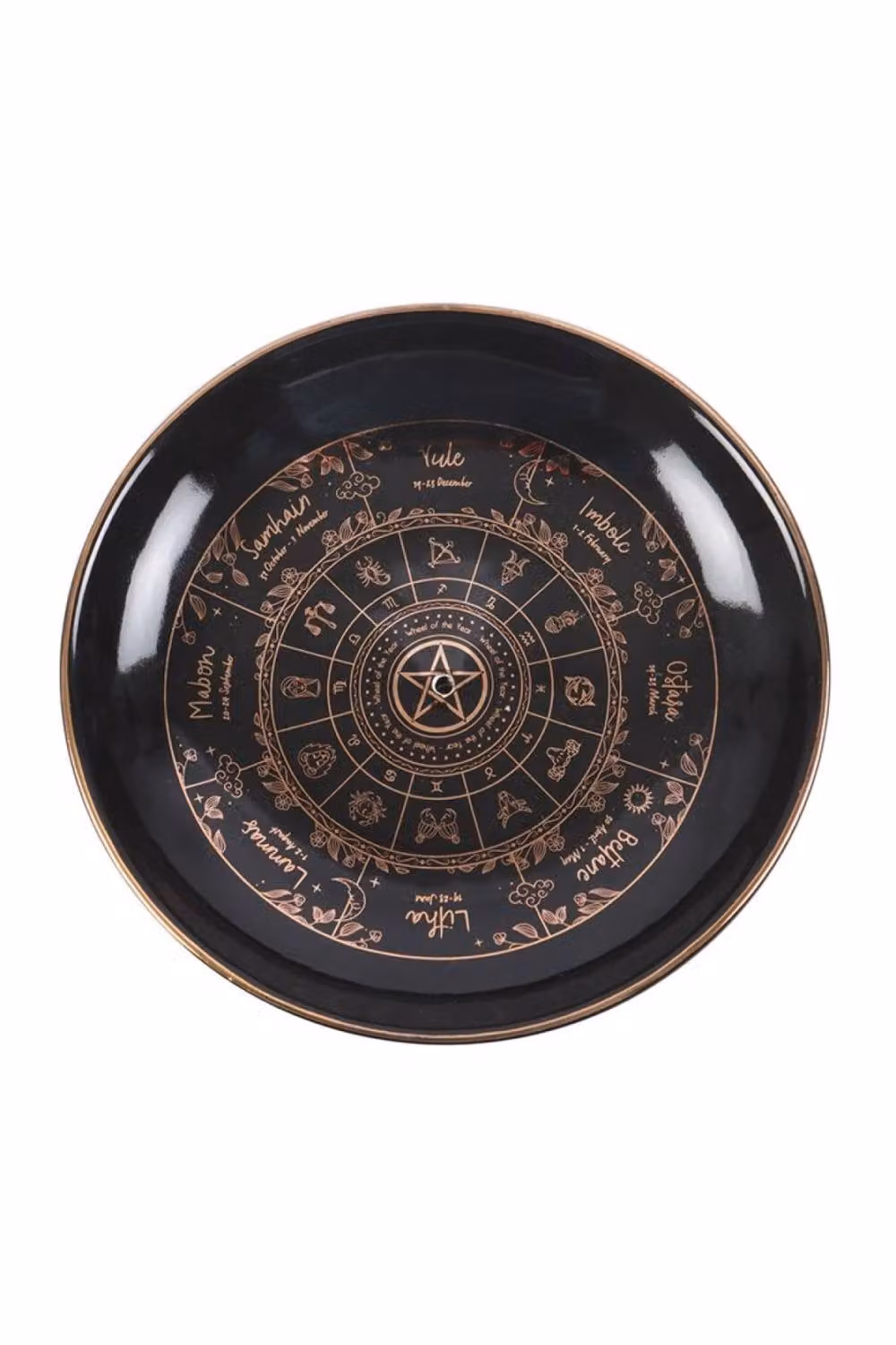 KDMD Wheel of the Year Ceramic Incense Holder in Black – 3