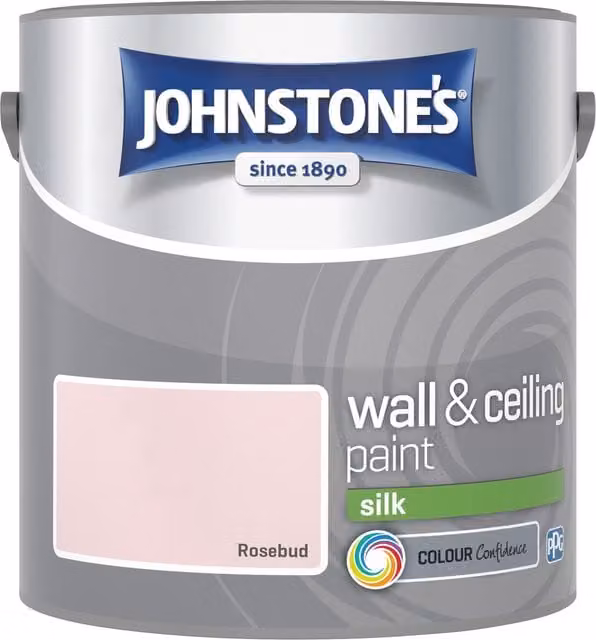 Johnstone's Low Emission Pink Water Based Vinyl Silk Emulsion Dispersion Paint in Satin Gloss