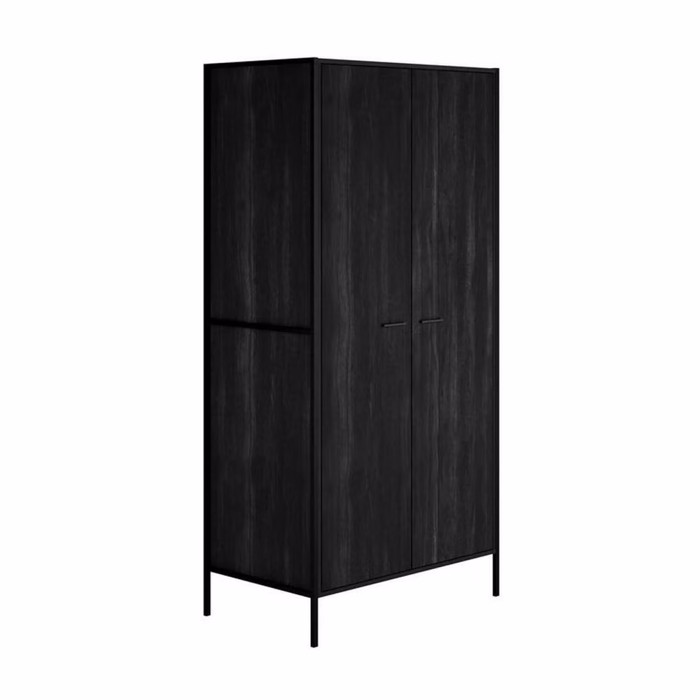 Lemon Pavilion Furniture Hoxton 2 Door Wardrobe in Black Matte, W/D/H: 83.8 x 52 x 180 cm – 2