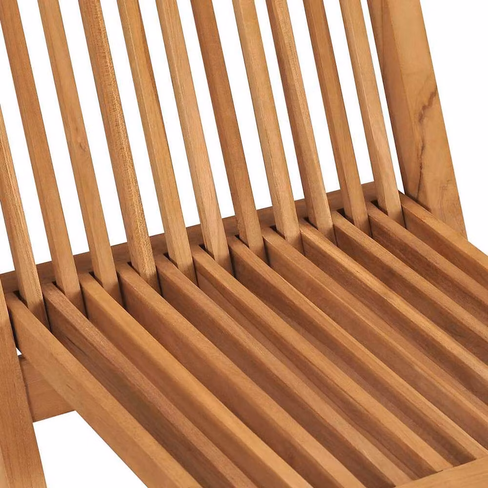 Berkfield Home Set of 2 Folding Garden Chairs in Brown Solid Teak Wood – 4