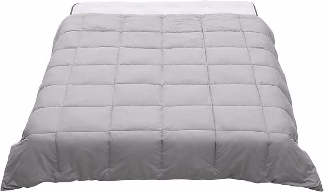 Livingandhome Grey Quilted Down Alternative Microfibre Duvet Insert with Corner Tabs, W/D/H: 200 x 220 cm