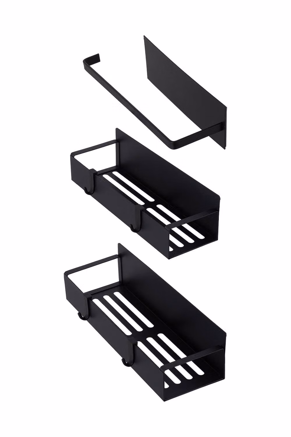 Garden Sanctuary 2-Pack Metal Magnetic Fridge Spice Racks with Paper Towel Holder in Black – 3
