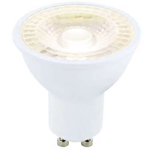 Loops 6W LED GU10 Light Bulb, Cool White 4000K, 420 Lumen, White and Transparent