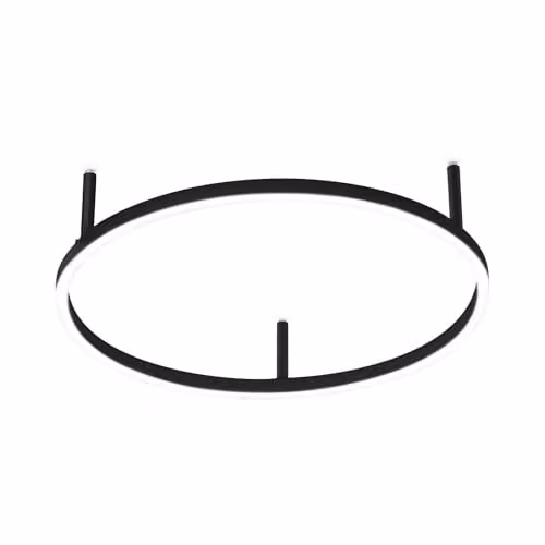 Netlighting Oracle Ring Integrated LED Semi Flush Ceiling Light, Black, 50cm, 3000K Warm White