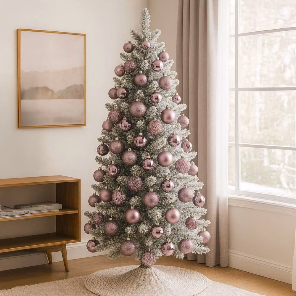 Neo Set of 36 Round Pink Plastic Christmas Tree Bauble Ornaments – 2