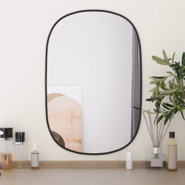 Berkfield Home Minimalist Rectangular Wall Mirror in Black, W: 60 cm, H: 40 cm – 1