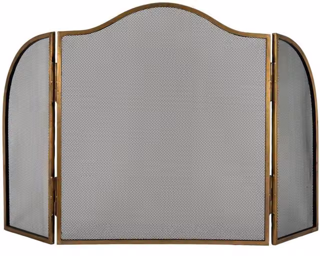 KDMD Classic Metal Fire Screen in Gold