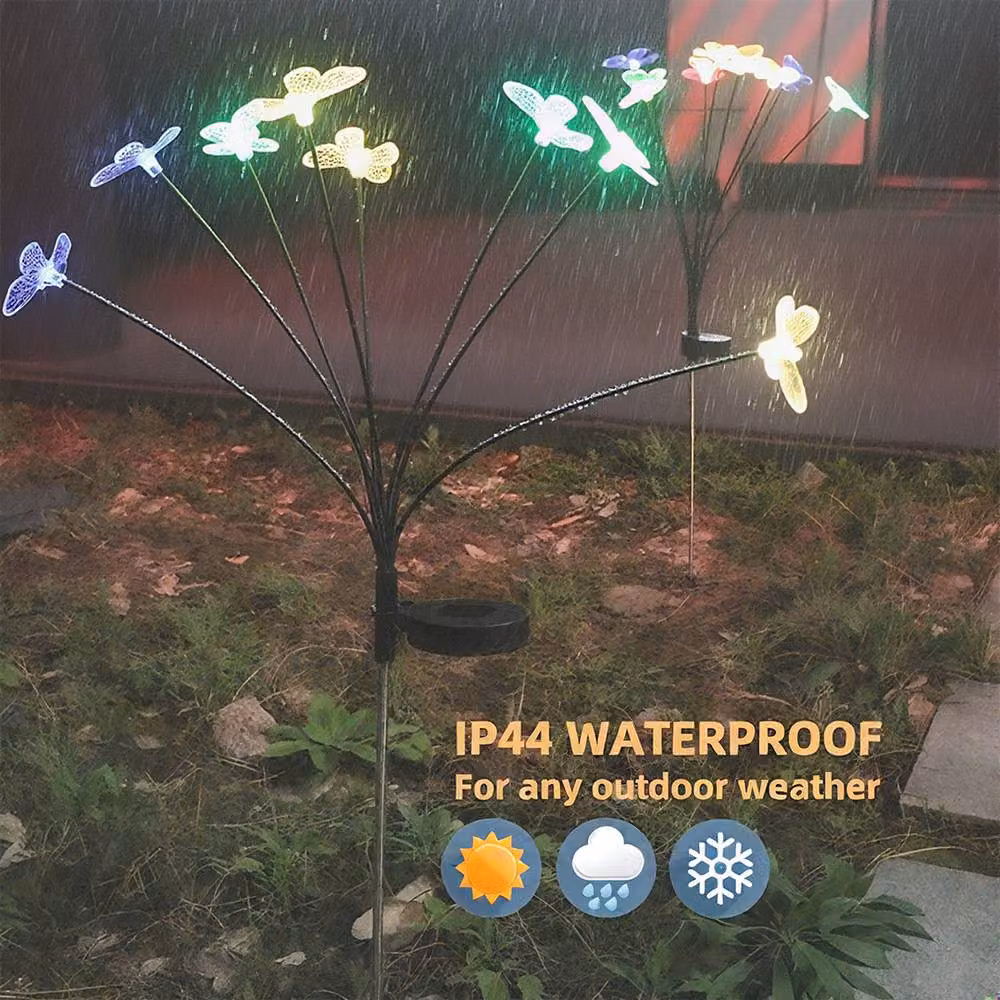 Bright Zeal Set of 4 Multicolour Solar LED Firefly Garden Lights with Flexible Stakes – 2