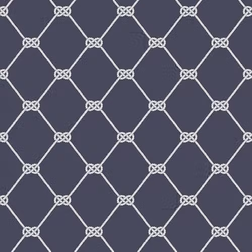 Galerie Deauville 2 Rope Design Maritime Geometric Abstract Wallpaper in White and Blue