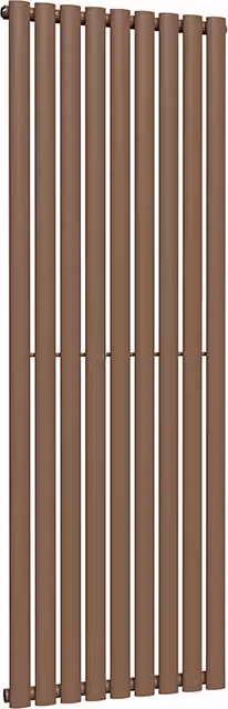 Lux Heat Oval Coloured Vertical Radiator in Brown, H 160 cm x W 54 cm