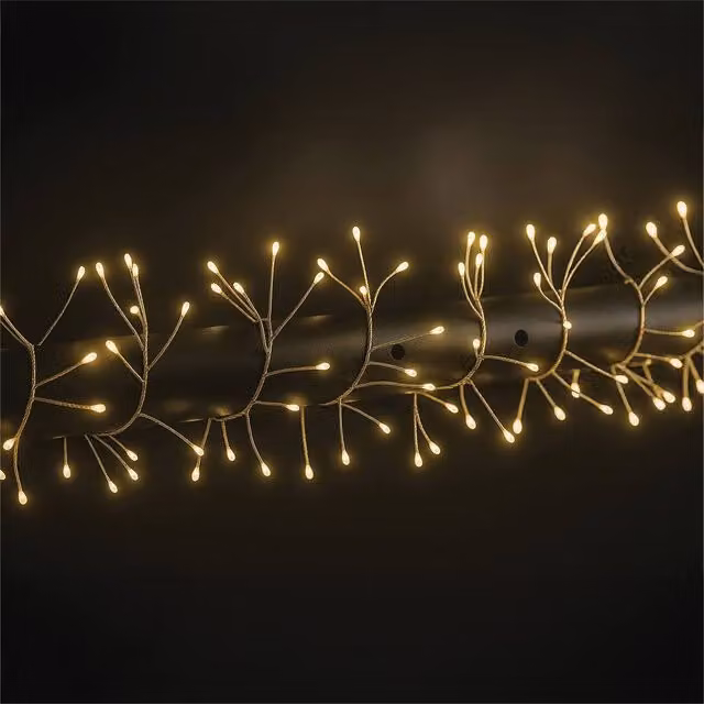Xmas Haus Mini Cluster LED Lights in Warm White with 18m Silver Wire
