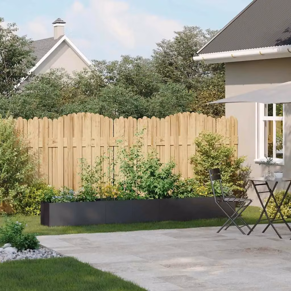 Berkfield Home Black Cold-rolled Steel Planter W: 280 cm, D: 40 cm, H: 40 cm – 3