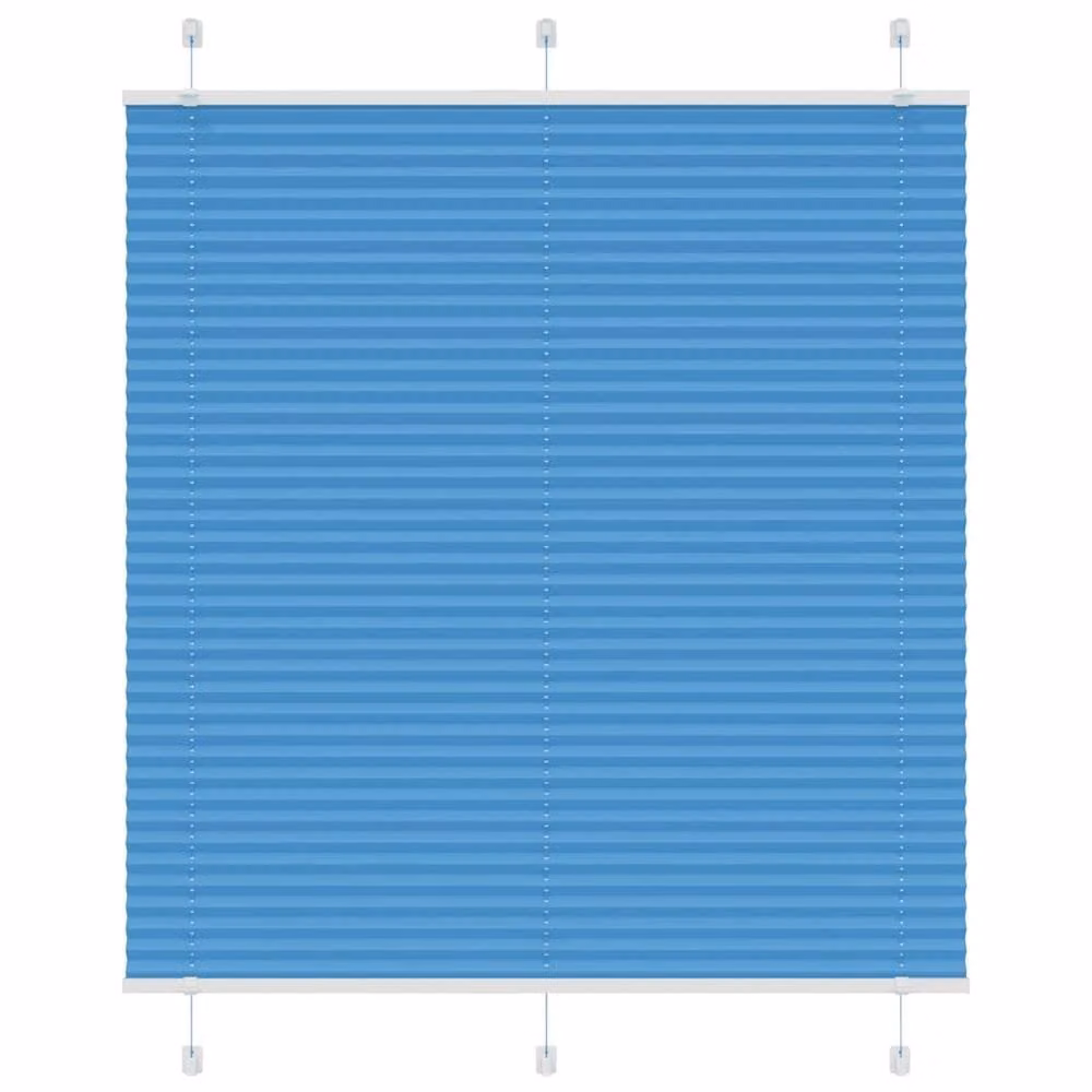 Berkfield Home Single Pleat Semi-Transparent Polyester Cord Blind in Blue, W: 120 cm, H: 100 cm – 1