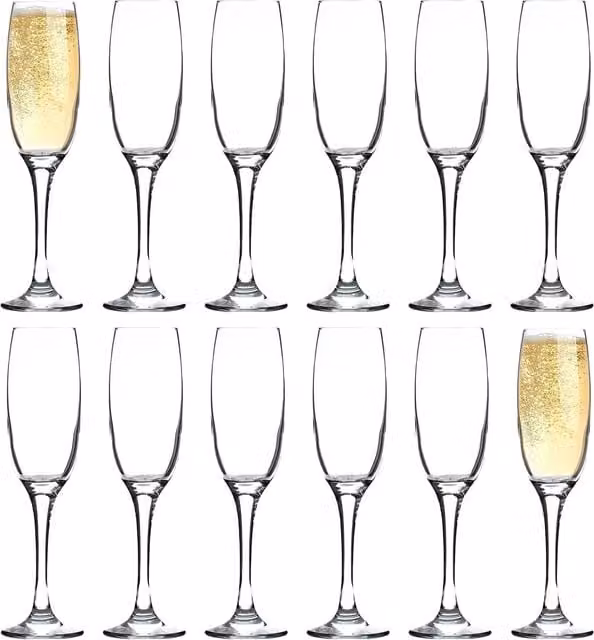 Argon Tableware Classic Champagne Flutes, 220ml, Pack of 12, Transparent – 1