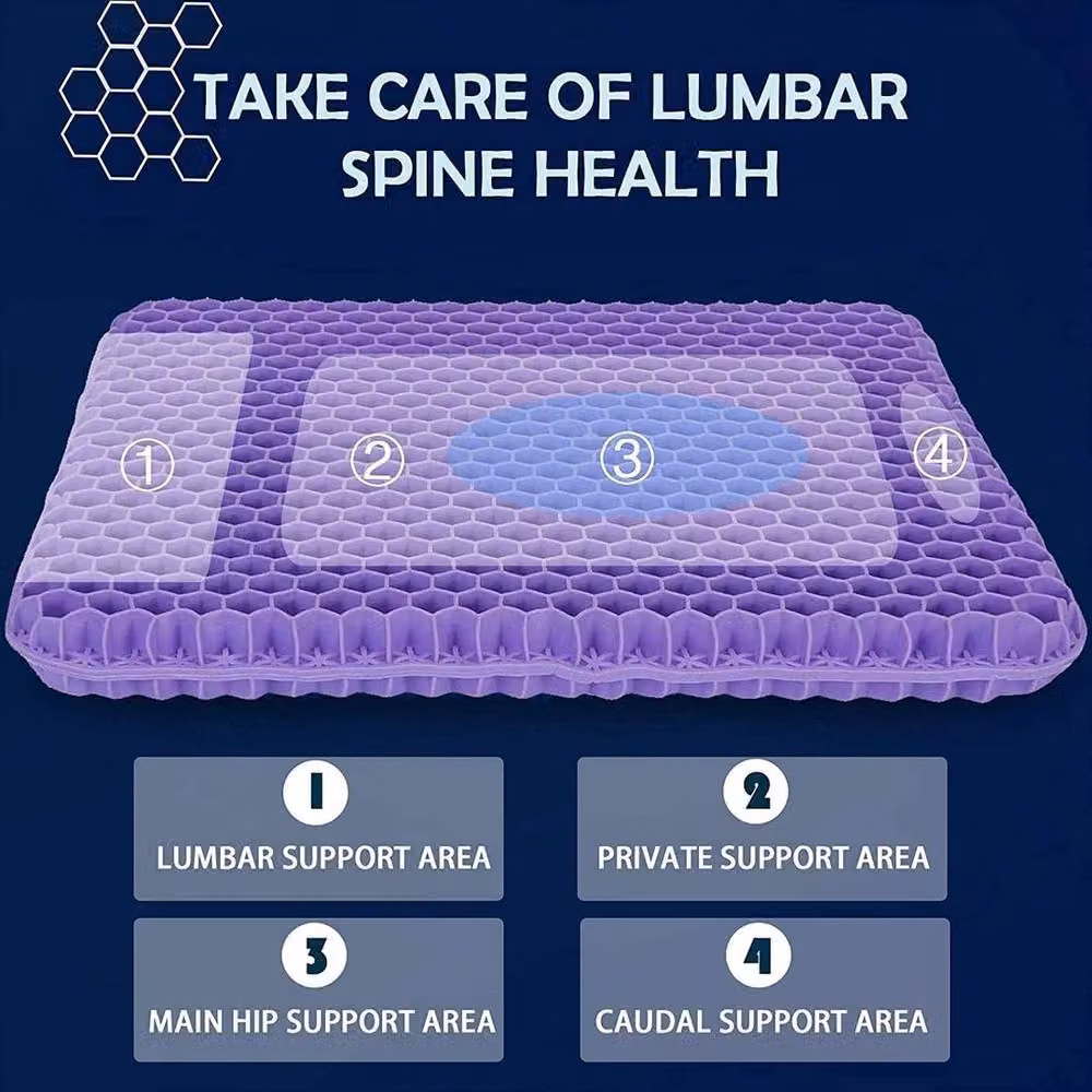 SPETLEK Orthopaedic Ergonomic Gel Seat Cushion, Purple, W: 120 cm x D: 135 cm – 4