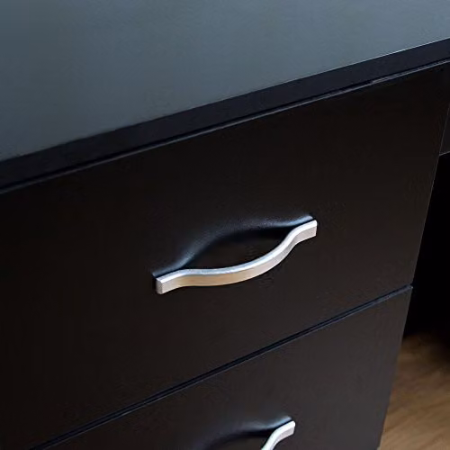 Vida Designs Modern 5 Drawer Chest in Black with Silver Details – 3