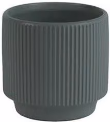 KDMD Hortus Tokyo Ceramic Pot in Matt Grey, 3 Pack, W/D/H: 13 x 12 cm