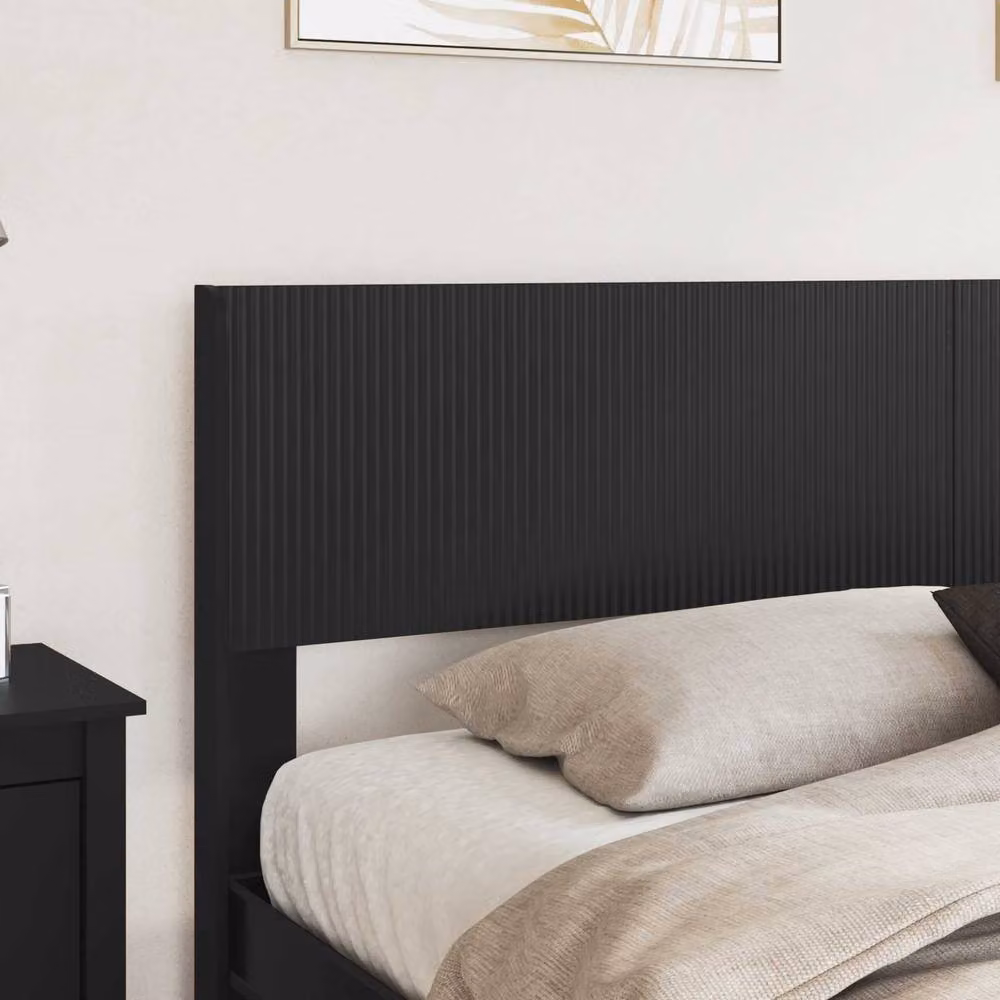 Berkfield Home Modern Bed Frame with Headboard and Side Compartment Storage, Black, W/D/H: 180 x 200 cm – 3