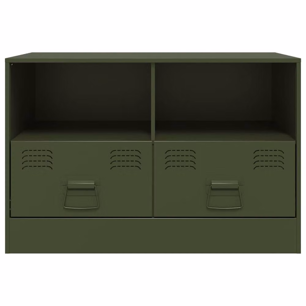 Berkfield Home Industrial Metal TV Cabinet in Olive Green, W/D/H: 67 x 39 x 44 cm – 5