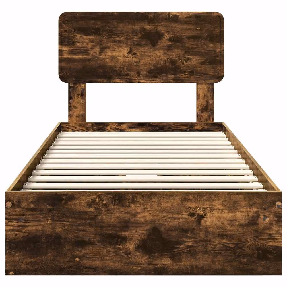 Berkfield Home Smoked Oak Storage Bed with Drawers, Brown, W/D/H: 90 x 190 cm – 4