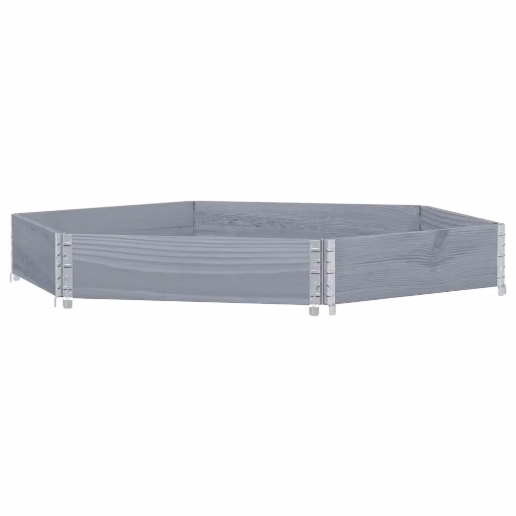 Berkfield Home Hexagon Raised Bed in Grey Solid Wood and Galvanised Steel, 160 x 160 cm – 2